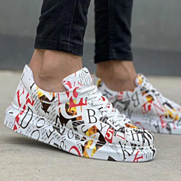 Custom Newsprint Sneakers - Unisex