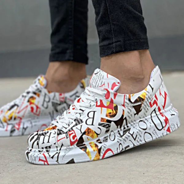 Custom Newsprint Sneakers - Unisex