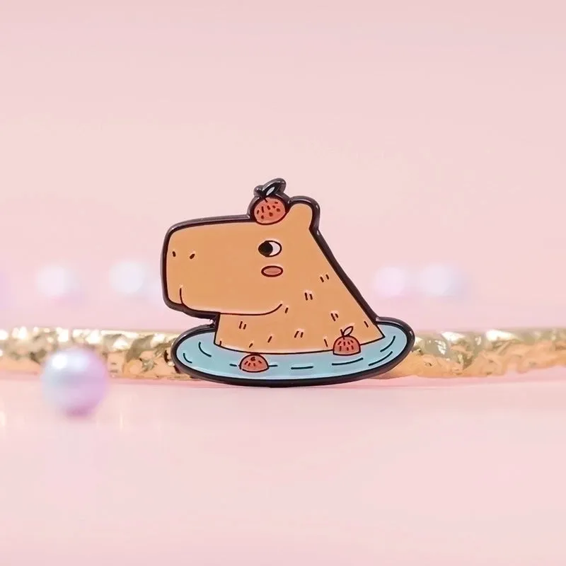 Cute Pin Animal Cartoon Capybara Alloy Plating Unisex Brooches