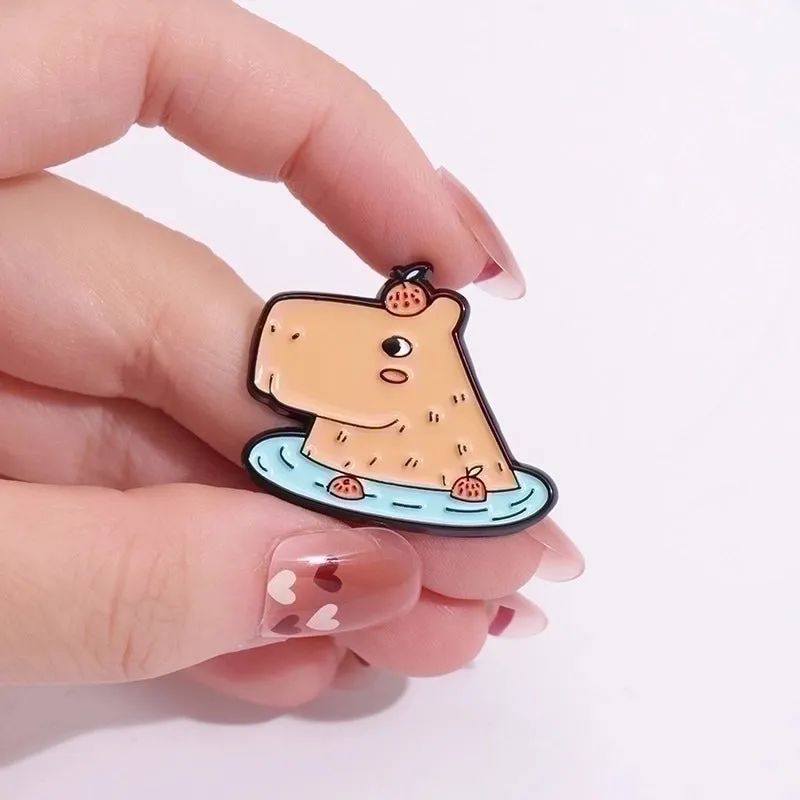 Cute Pin Animal Cartoon Capybara Alloy Plating Unisex Brooches