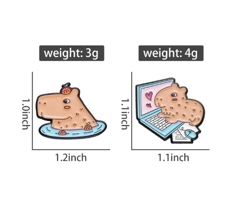 Cute Pin Animal Cartoon Capybara Alloy Plating Unisex Brooches