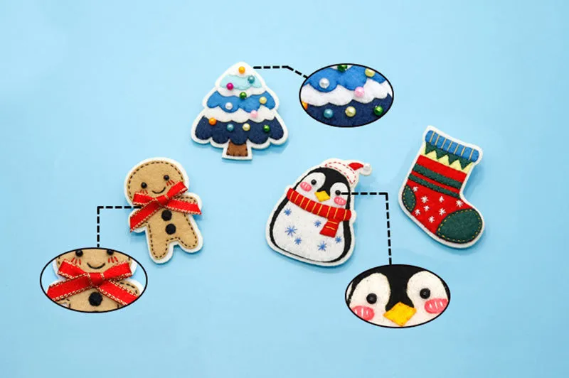 DIY Kit Felt Christmas Fashion Sweater Brooches