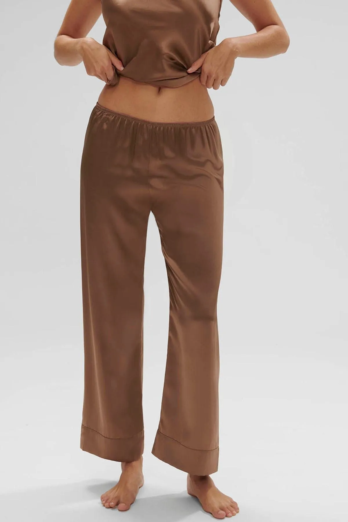 Dream Silk Pant - Light Brown