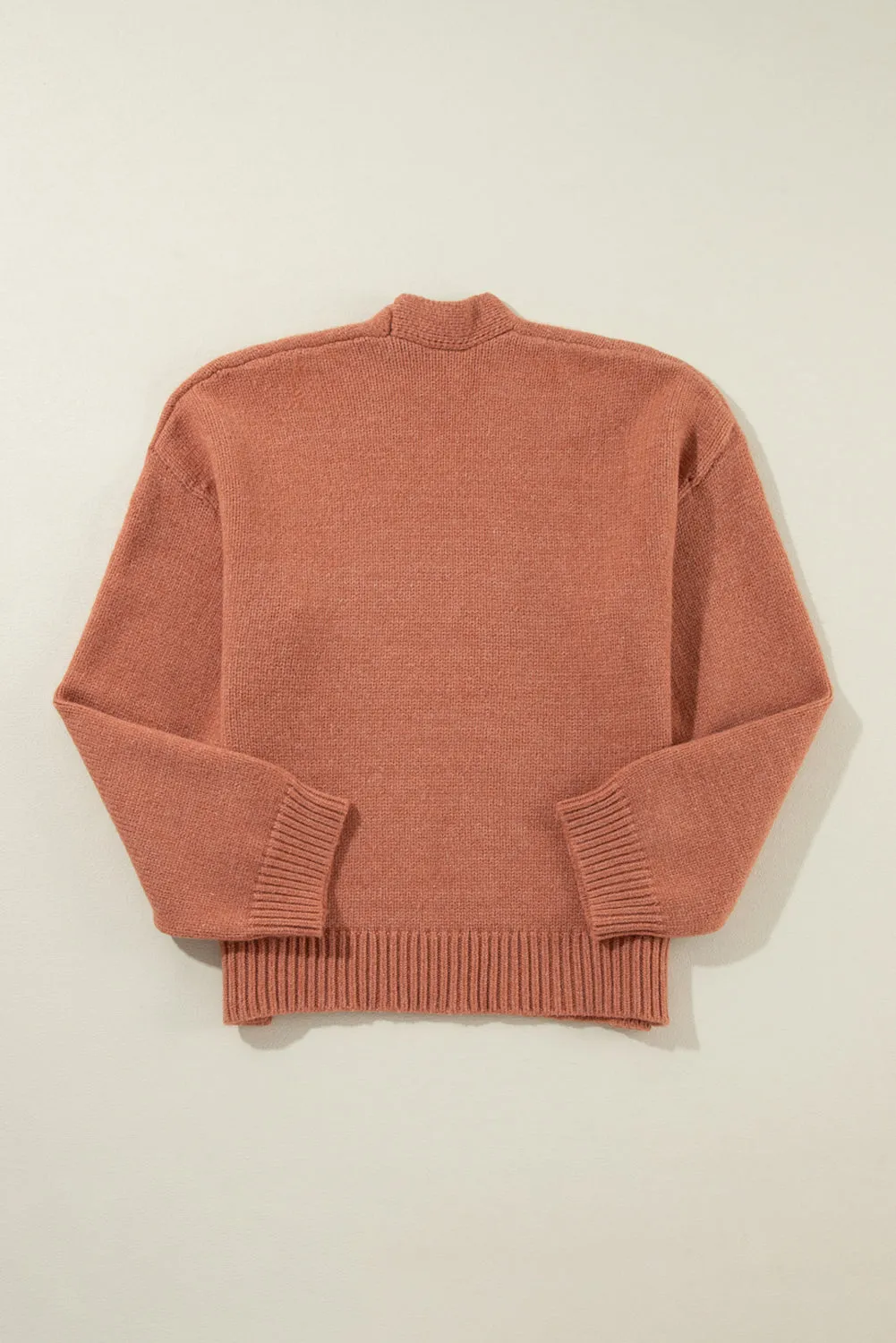 Drop Shoulder Open Front Cropped Cardigan