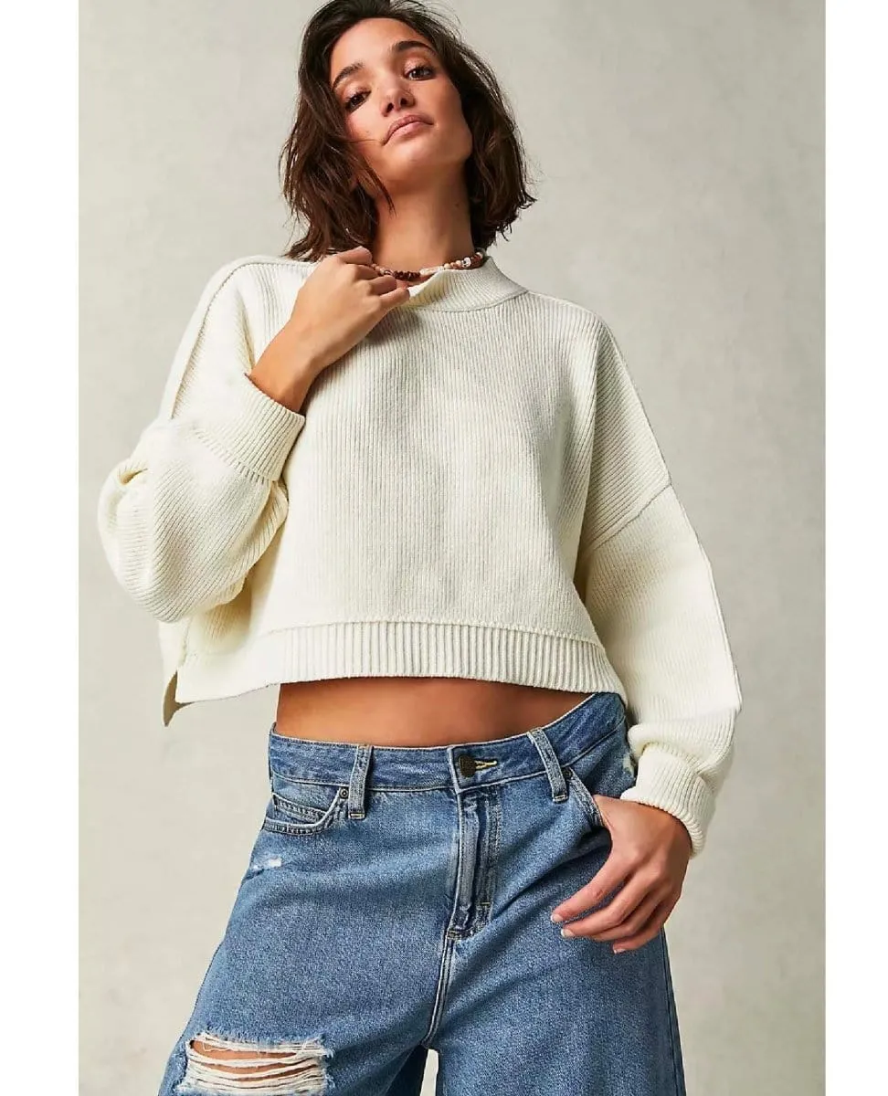 Easy Street Cropped Pullover Moonglow