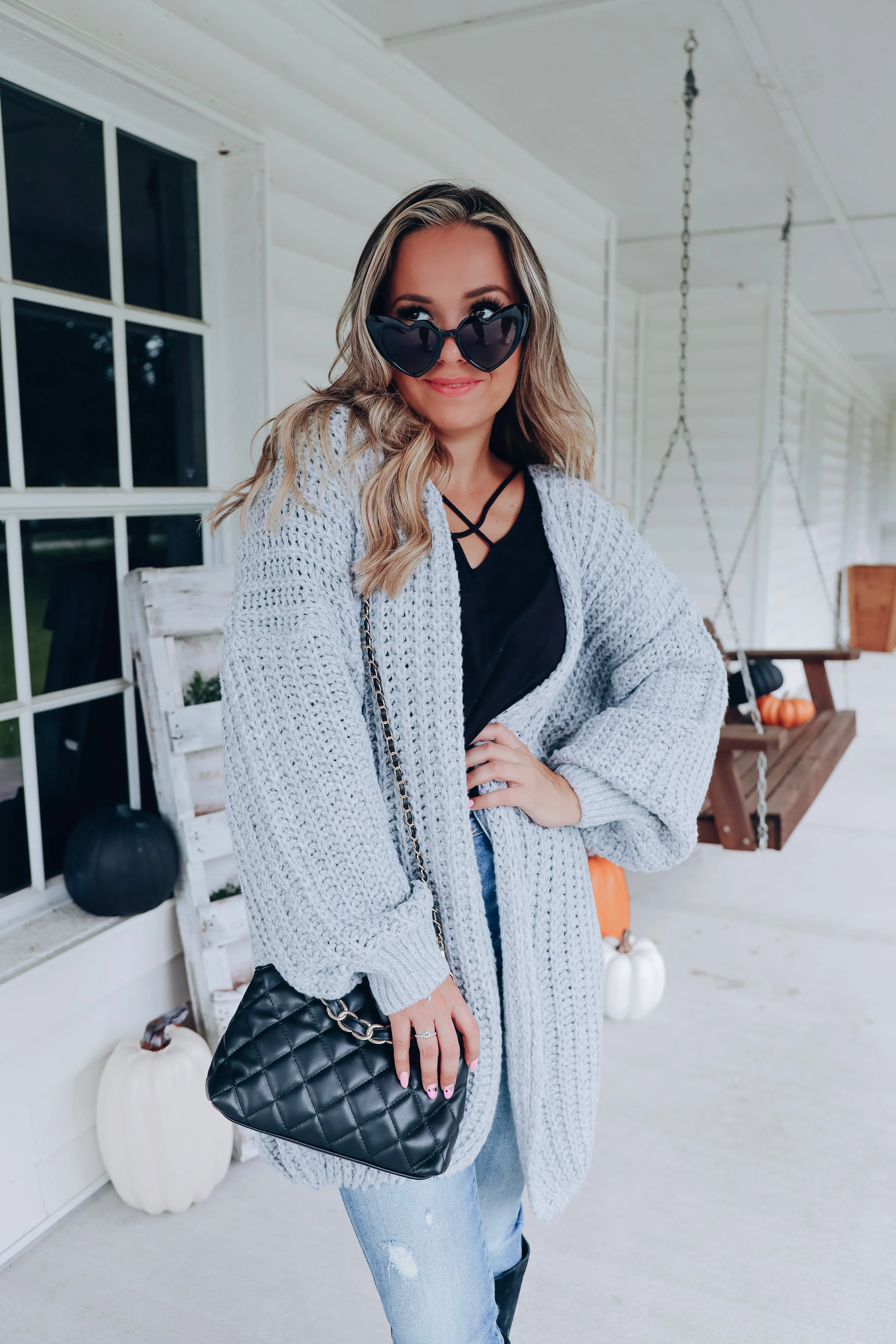 Embracing The Elements Knit Cardigan - Grey