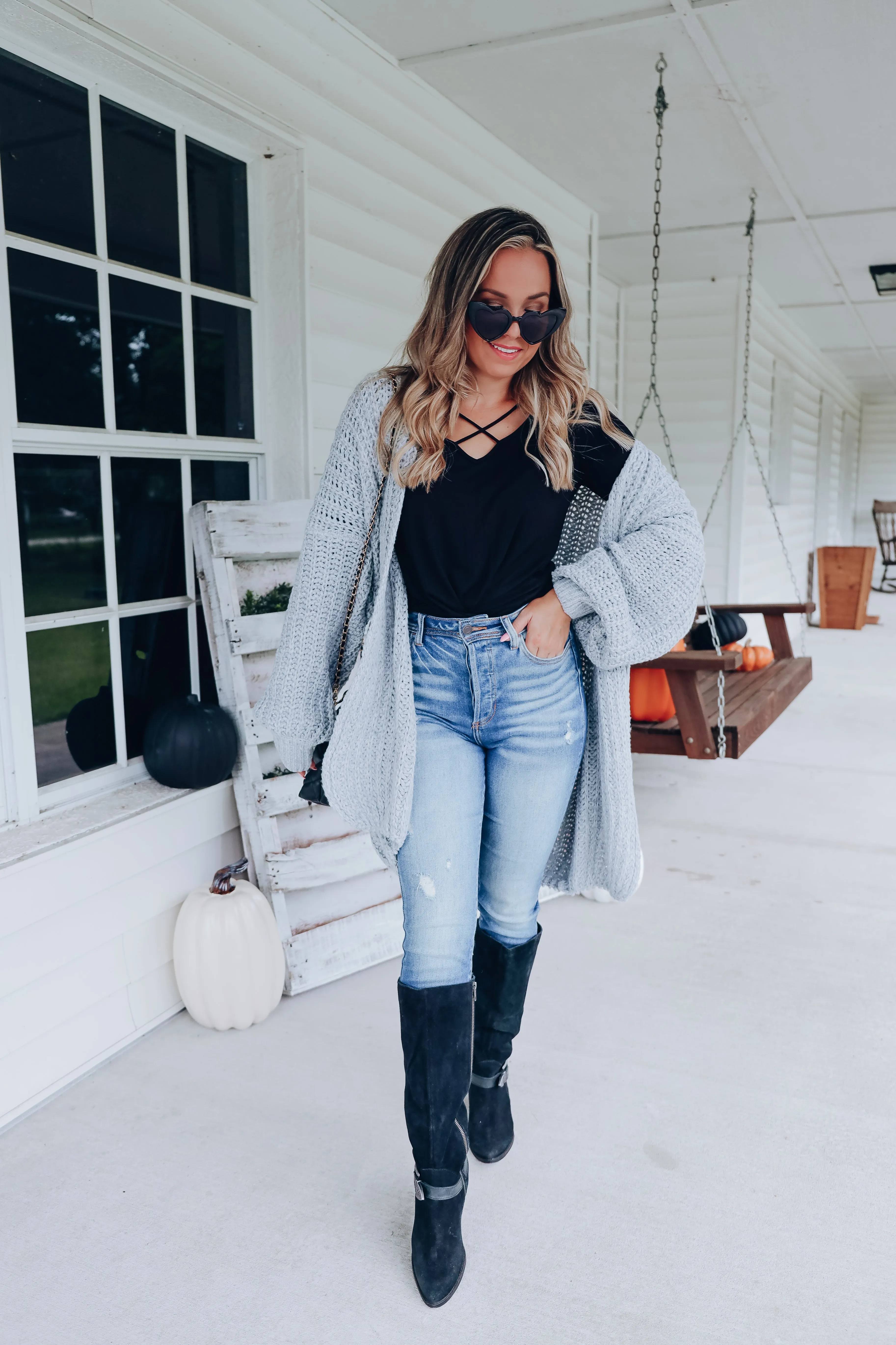 Embracing The Elements Knit Cardigan - Grey