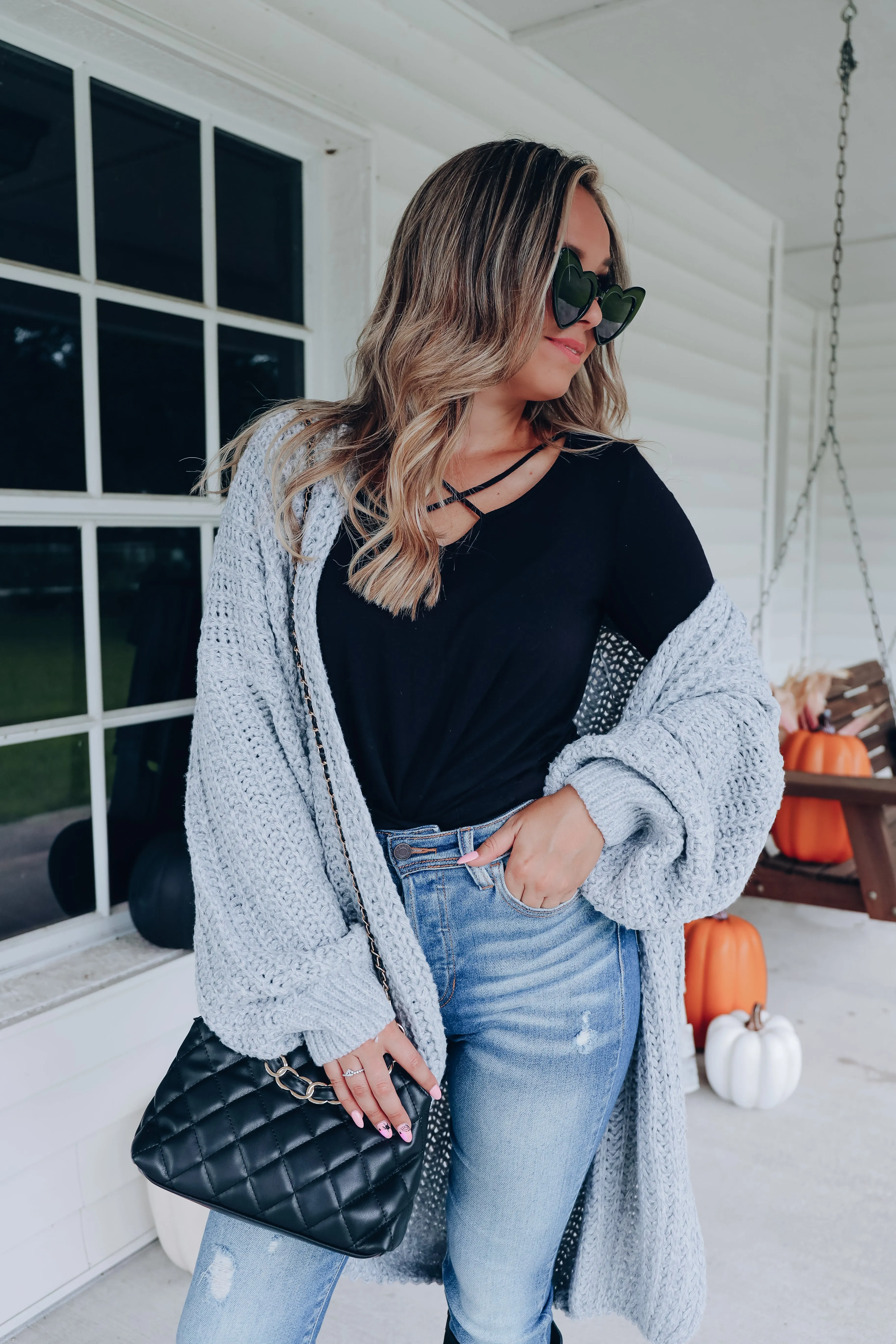 Embracing The Elements Knit Cardigan - Grey