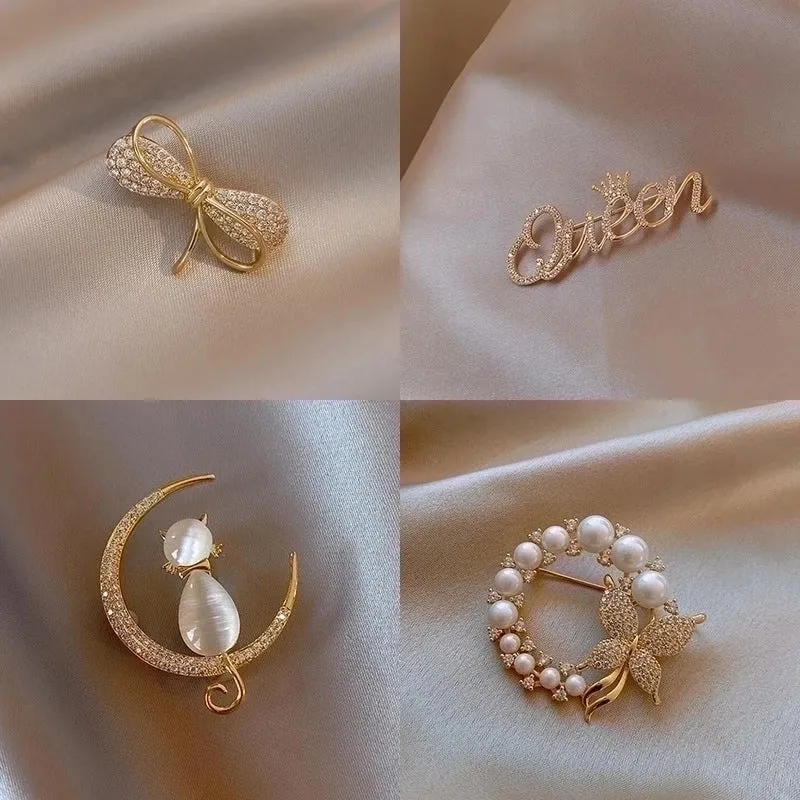 Ethnic Style Pin Animal Letter Heart Shape Alloy Plating Artificial Gemstones Women'S Brooches 1 Piece