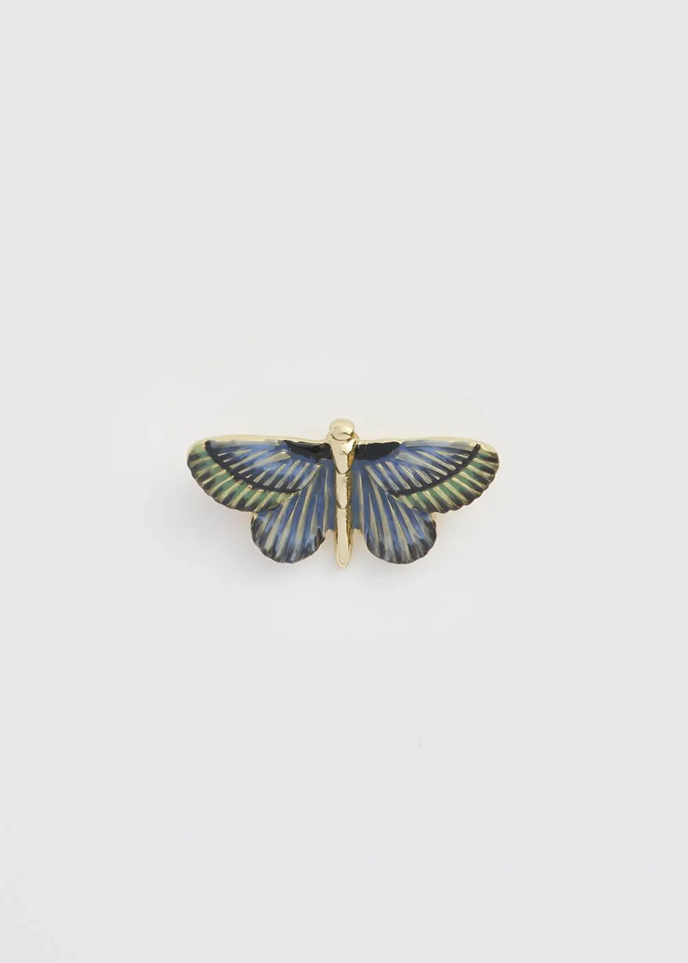 Fable England Deco Butterfly Brooch Blue