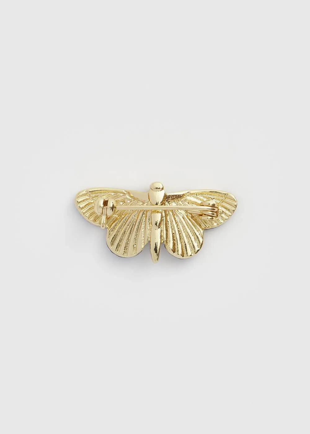 Fable England Deco Butterfly Brooch Blue