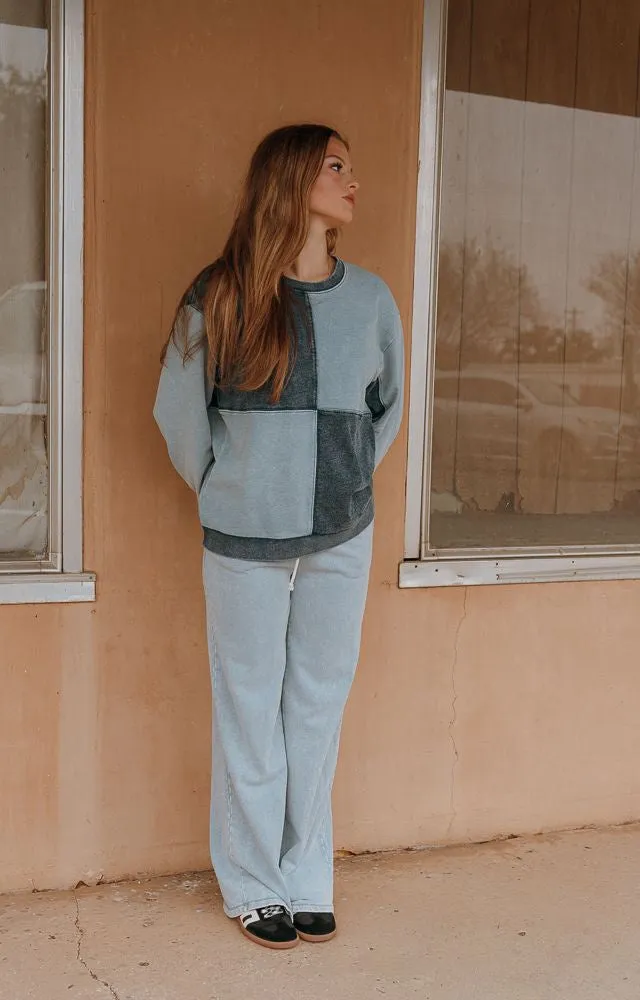 Fair & Square Denim Sweatshirt Washed Indigo ZT244196