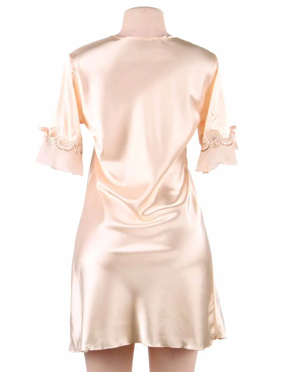 Fashionable Silk Embroidery Casual Nightdress