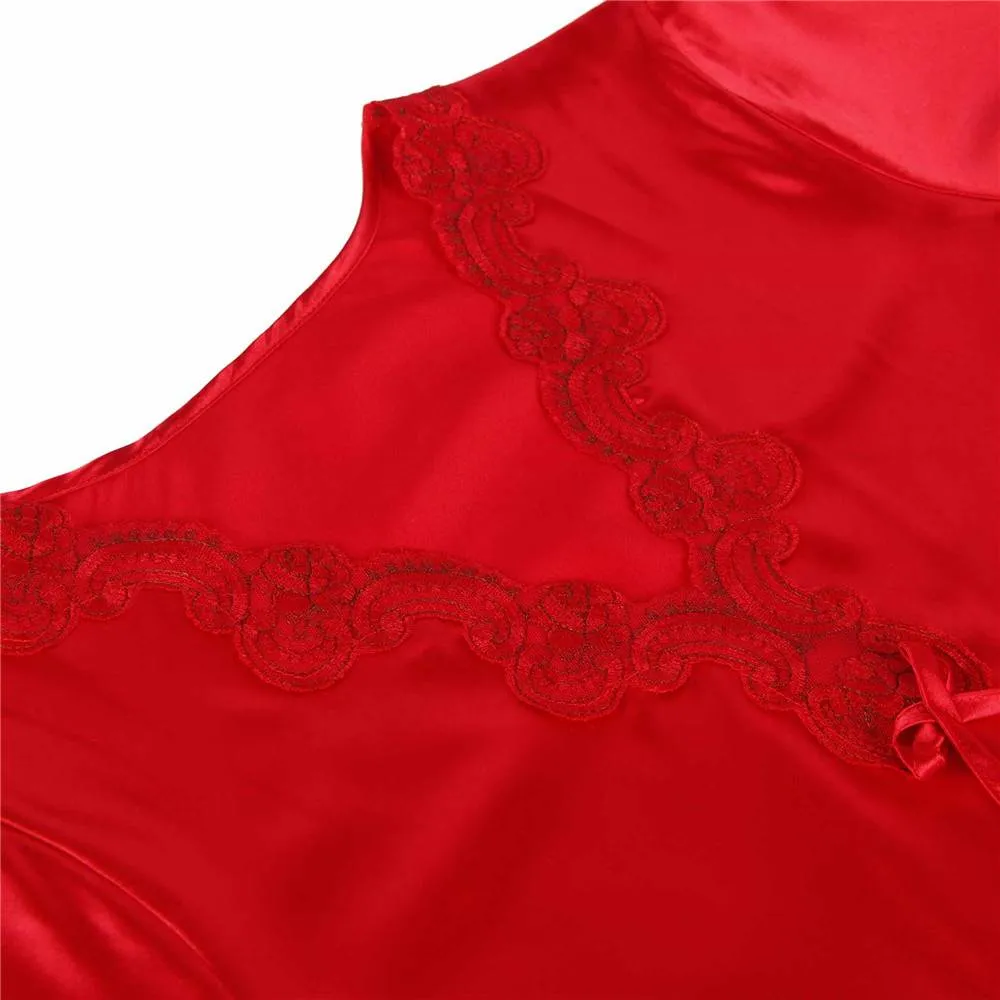 Fashionable Silk Embroidery Casual Nightdress