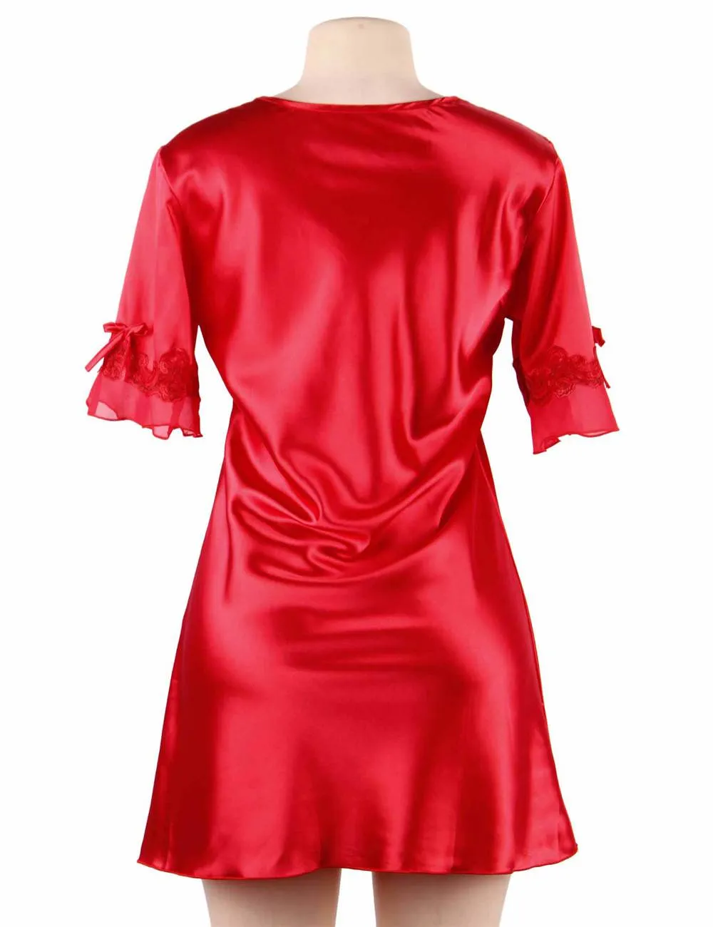 Fashionable Silk Embroidery Casual Nightdress