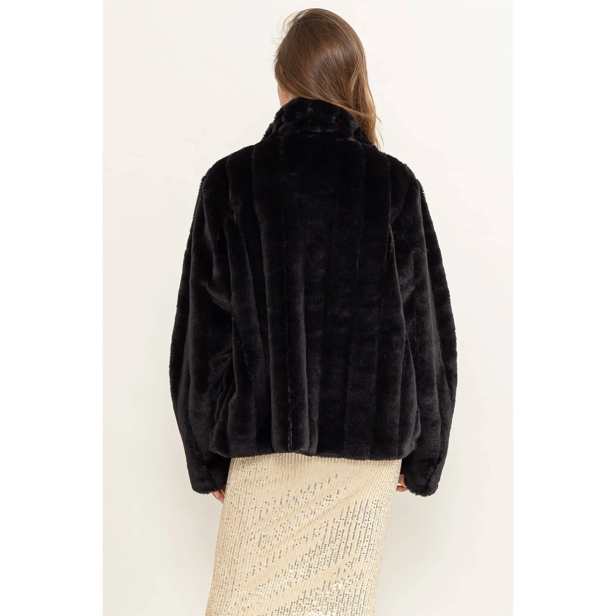 Faux Fur HYFVE Jacket: Grey