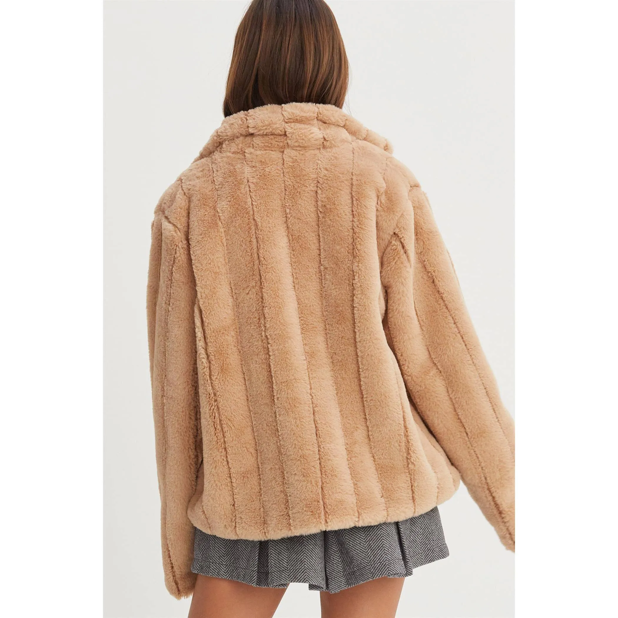 Faux Fur HYFVE Jacket: Grey