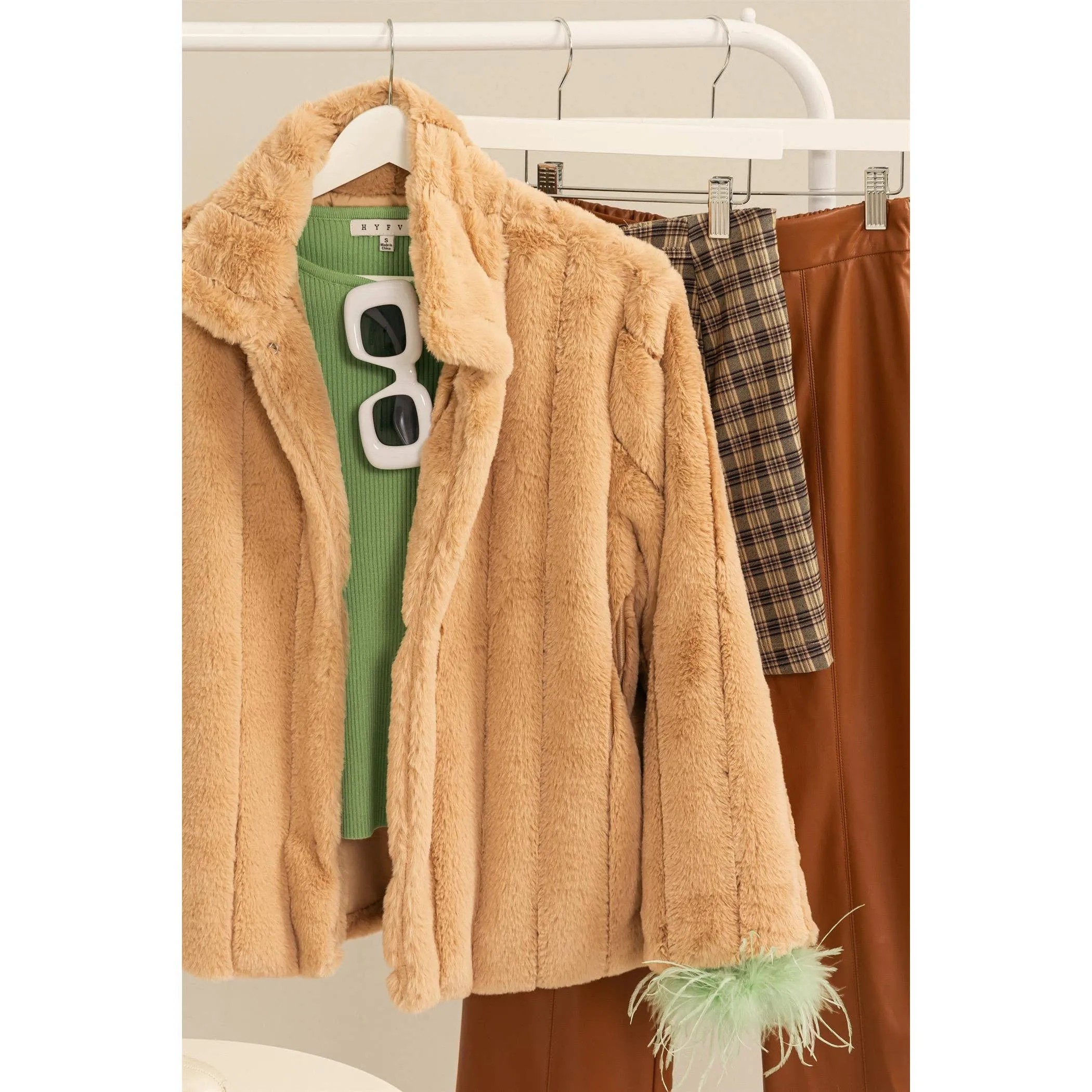 Faux Fur HYFVE Jacket: Grey