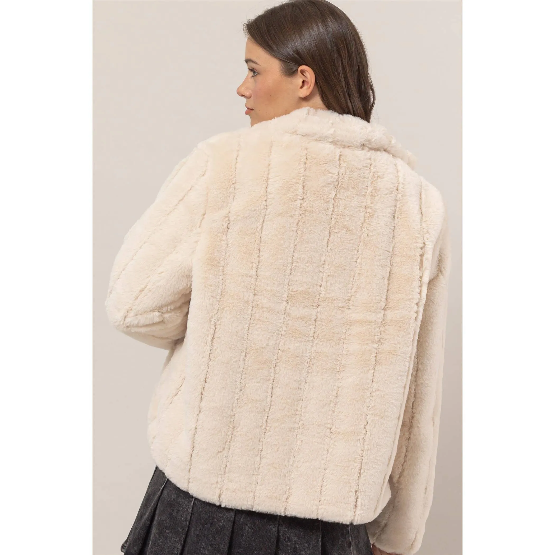 Faux Fur HYFVE Jacket: Grey