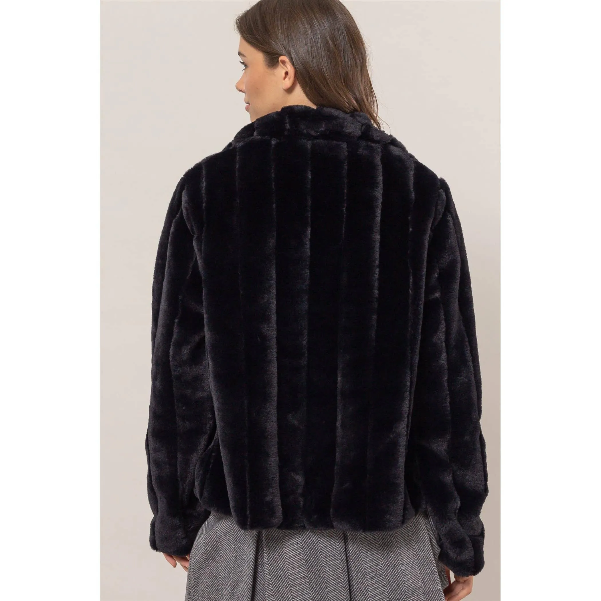Faux Fur HYFVE Jacket: Grey