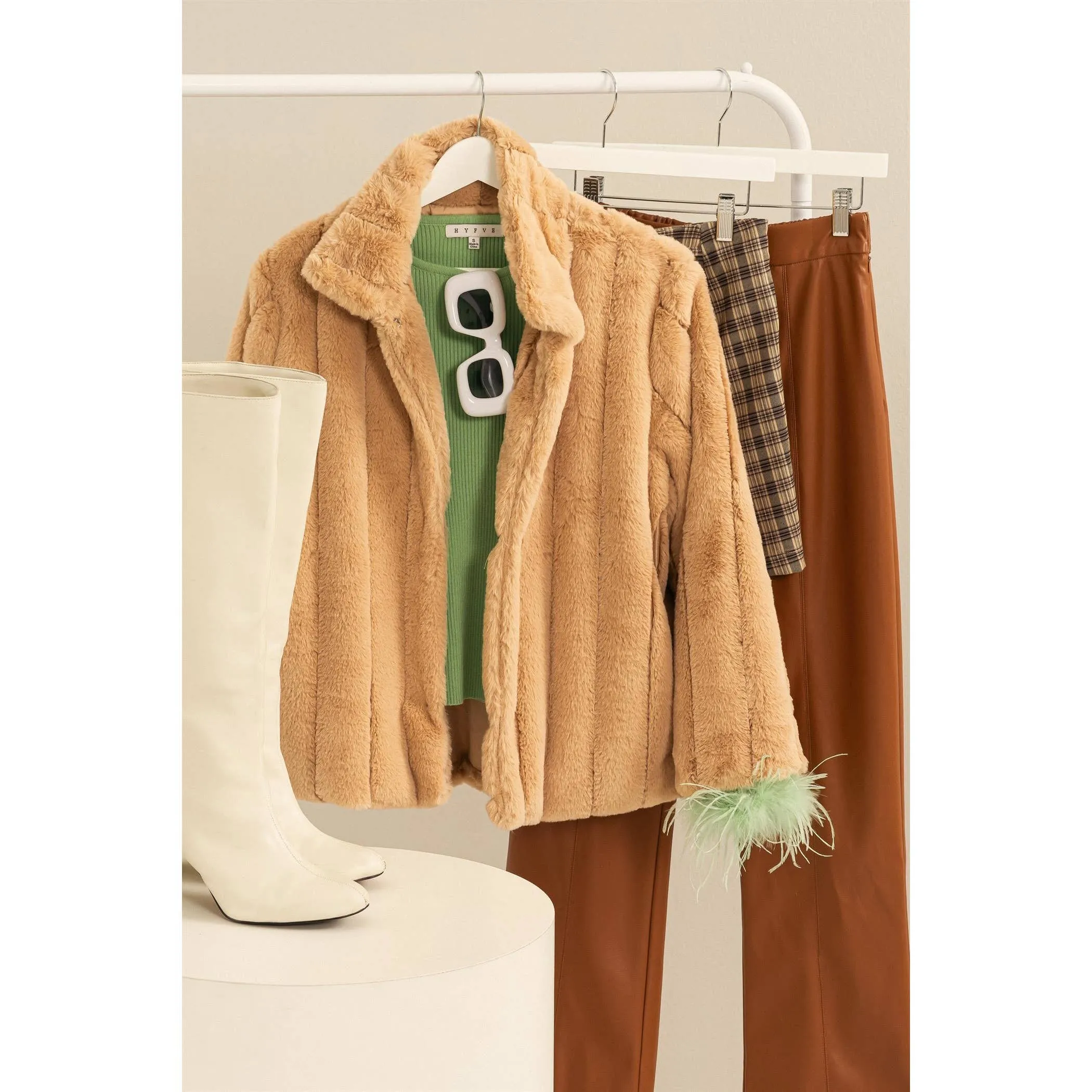 Faux Fur HYFVE Jacket: Grey