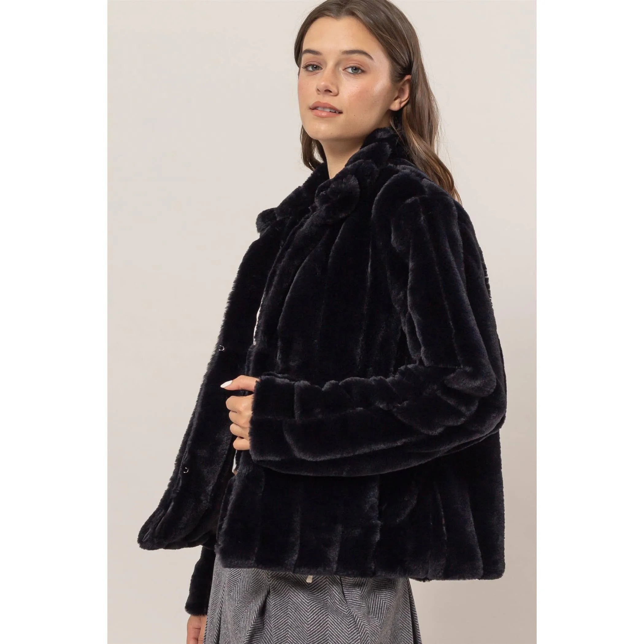 Faux Fur HYFVE Jacket: Grey