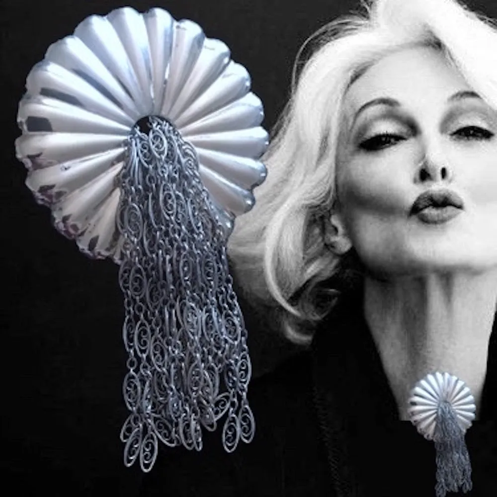 Fluted Fountain of Chains Disc Brooch AND Pendant