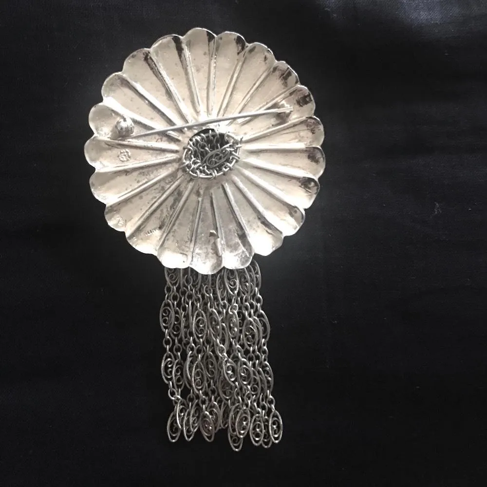 Fluted Fountain of Chains Disc Brooch AND Pendant