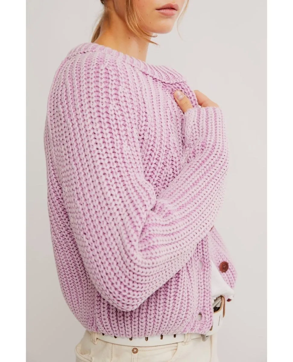 Free People Sweet Nothing Cardi Spring Fling Purple