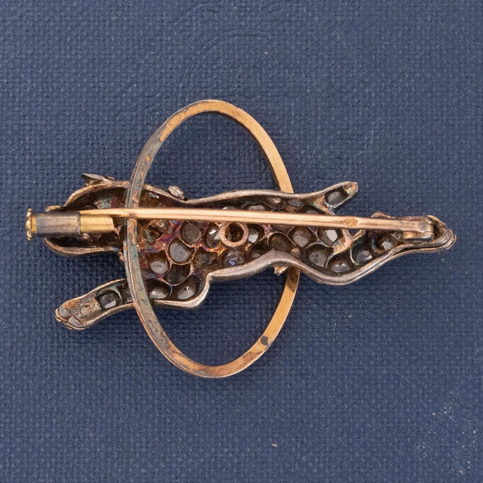 Georgian Rose Cut Diamond Bulldog Brooch French