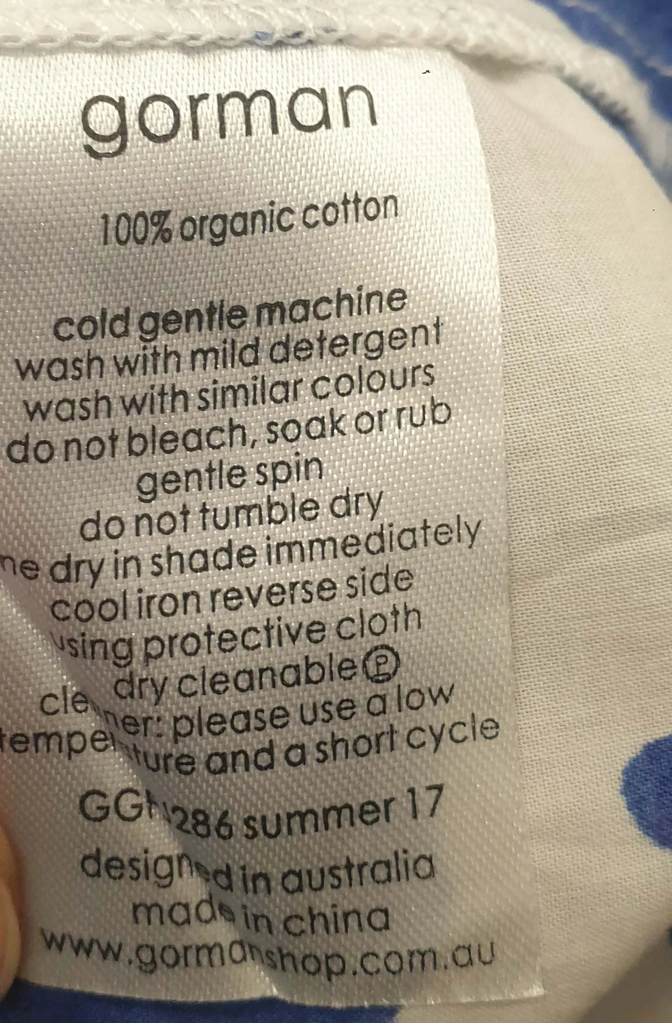 Gorman   Mireia Ruiz blue and white print top size 14
