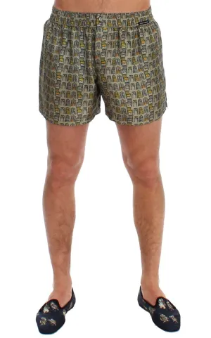 Green Chair Print SILK Pajama Shorts