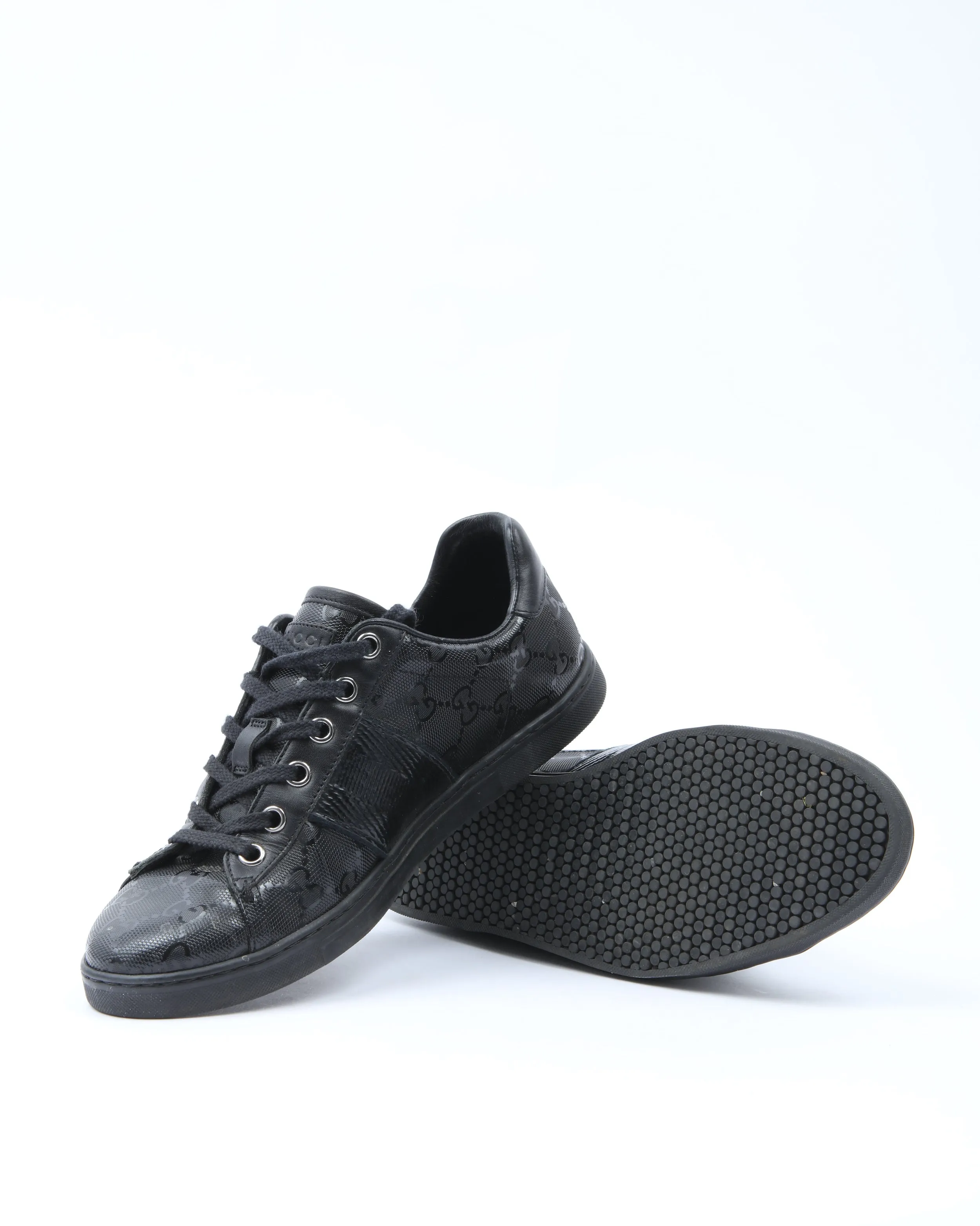 Gucci Black GG Coated Canvas Sneakers - 35