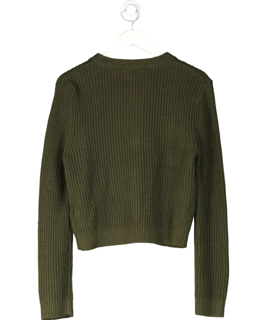 H&M Green Rib Knit Cardigan UK XS