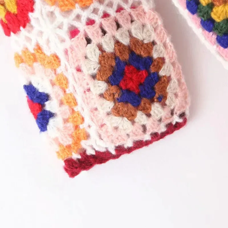 Handicraft Hollow-out Mohair Lacing Cardigans Sweaters Coat
