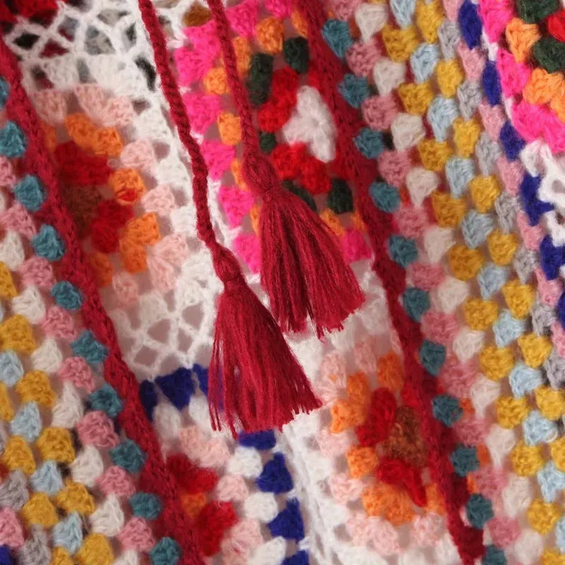 Handicraft Hollow-out Mohair Lacing Cardigans Sweaters Coat