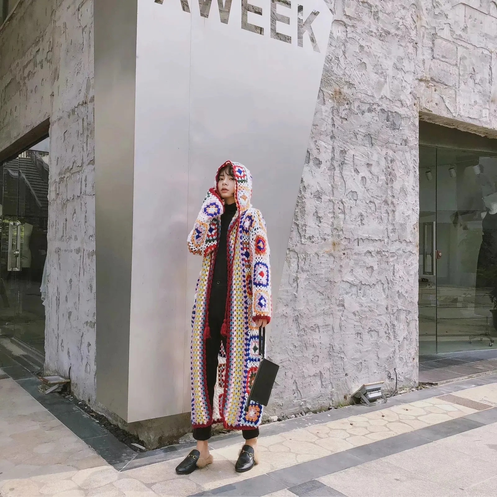 Handicraft Hollow-out Mohair Lacing Cardigans Sweaters Coat