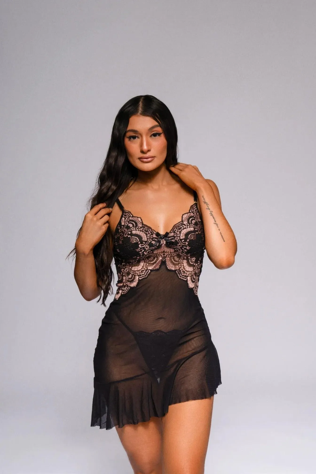 Helen Babydoll Set - Black