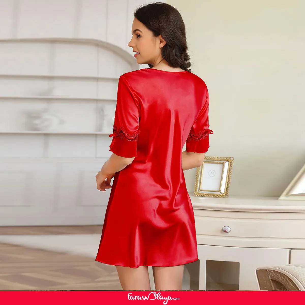 High Quality Half Long Sleeve Silk Pajama
