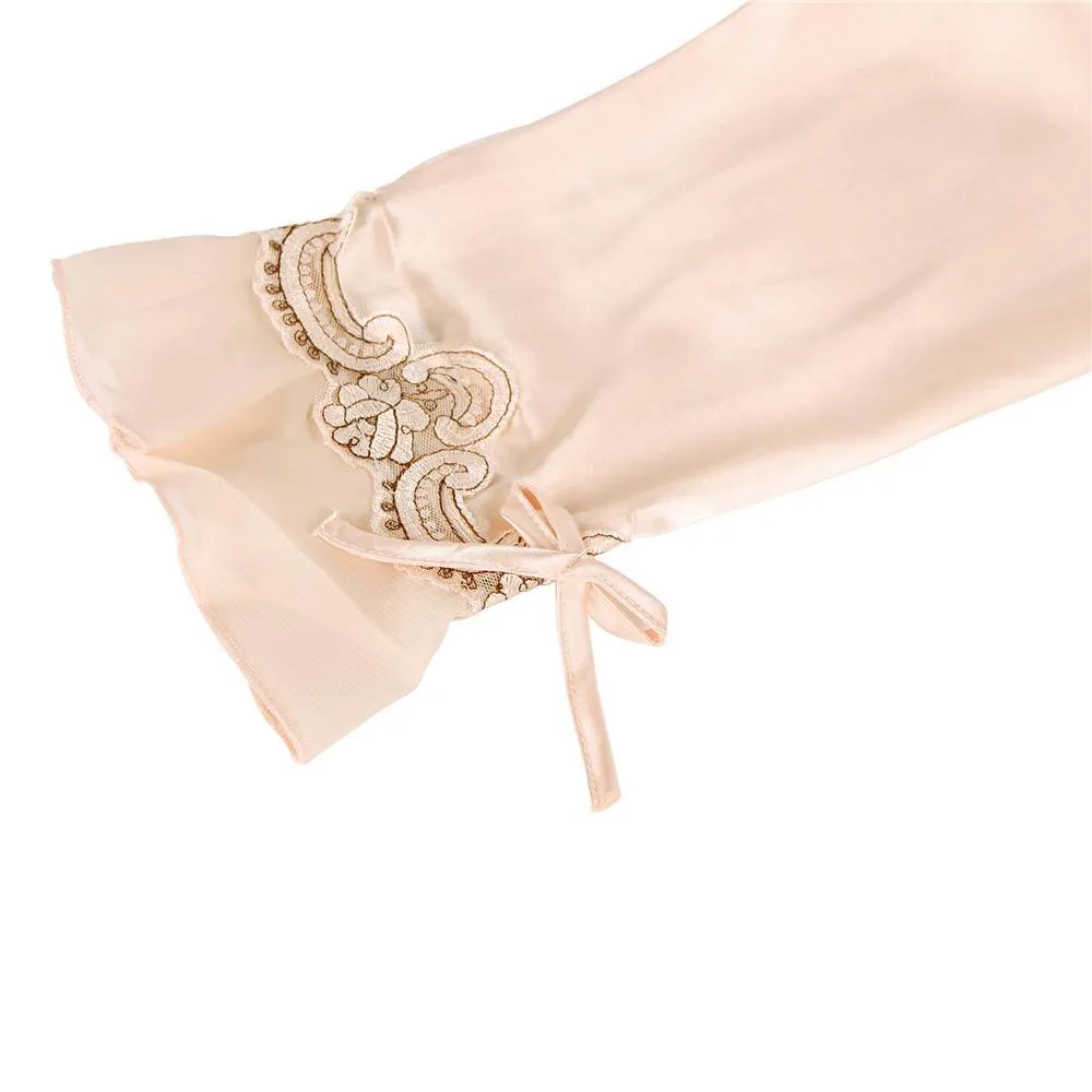 High Quality Long Sleeve Silk Pajama Egypt Set Two Piece Set in