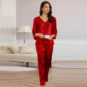 High Quality Long Sleeve Silk Pajama Egypt Set Two Piece Set in