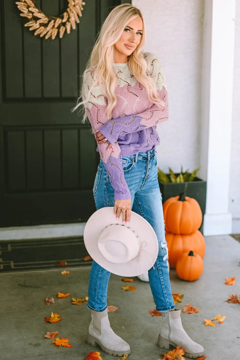 Hollow Knitted Loose Sweater