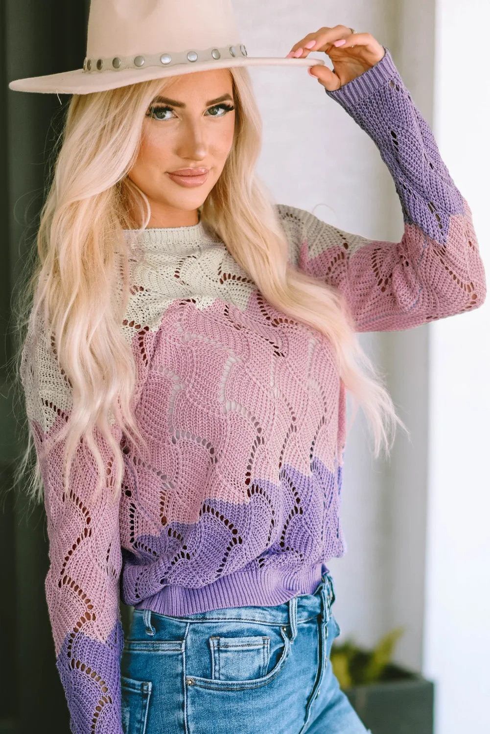 Hollow Knitted Loose Sweater