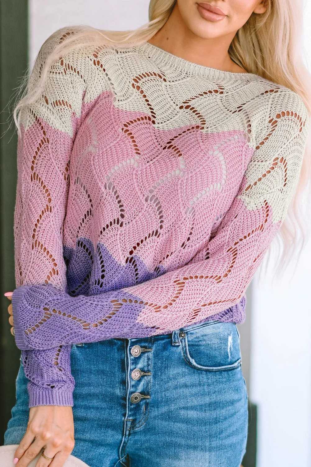Hollow Knitted Loose Sweater