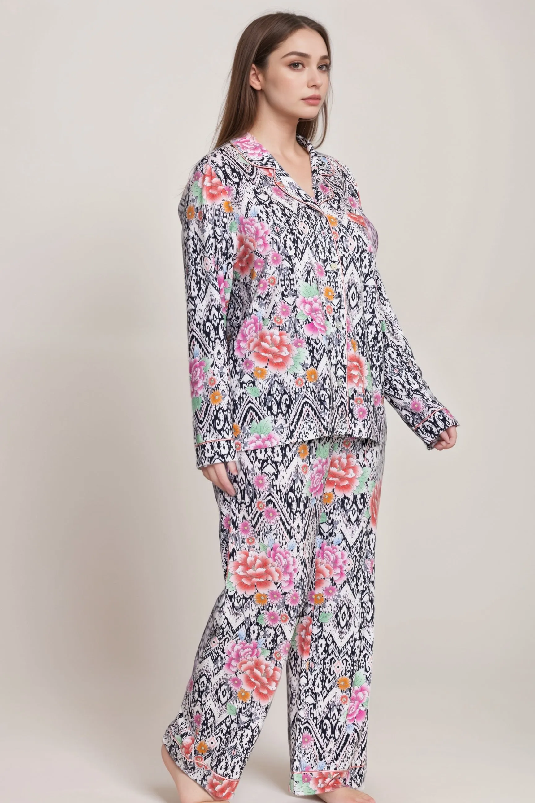 Johnny Was The Carly Long PJ Sleep Set MS8224-ZX Plus Size