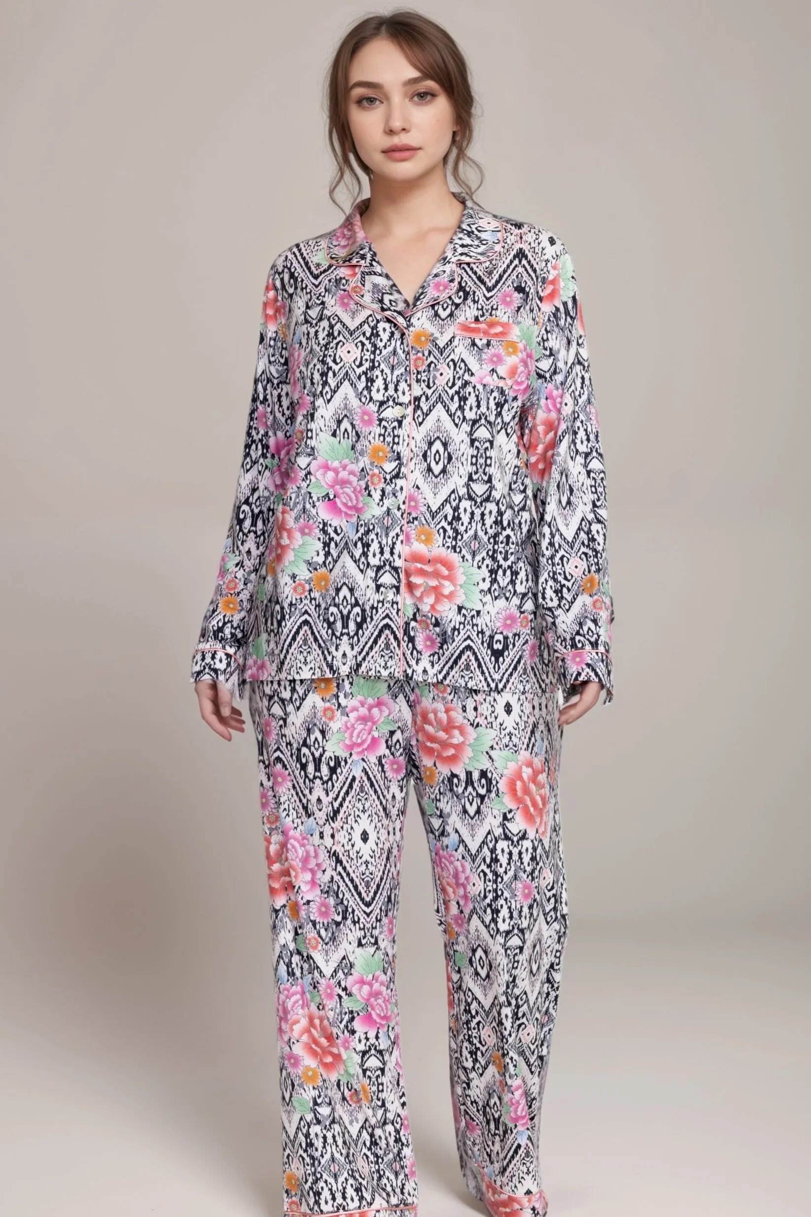 Johnny Was The Carly Long PJ Sleep Set MS8224-ZX Plus Size