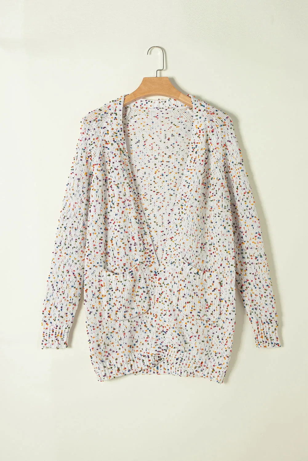 KaleaBoutique Rainbow Popcorn Confetti Open Front Cardigan