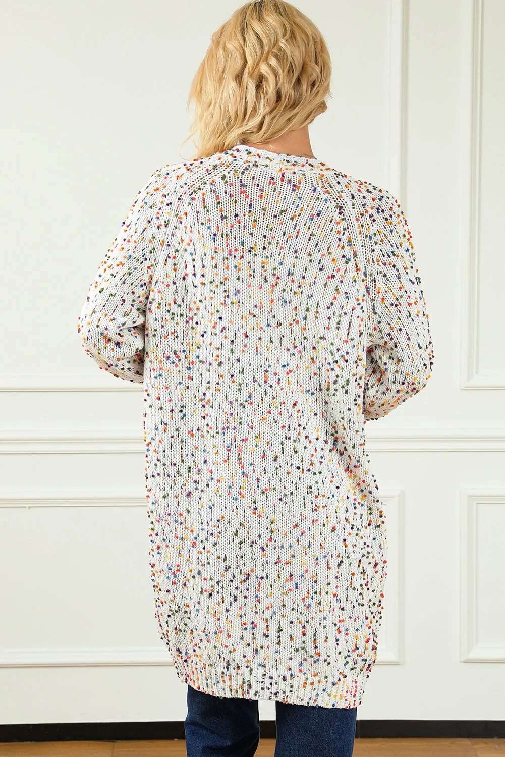KaleaBoutique Rainbow Popcorn Confetti Open Front Cardigan