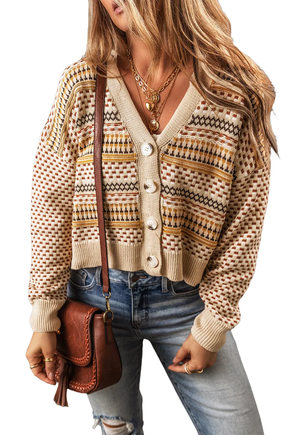 KaleaBoutique Stylish Buttoned V Neck Cropped Cardigan