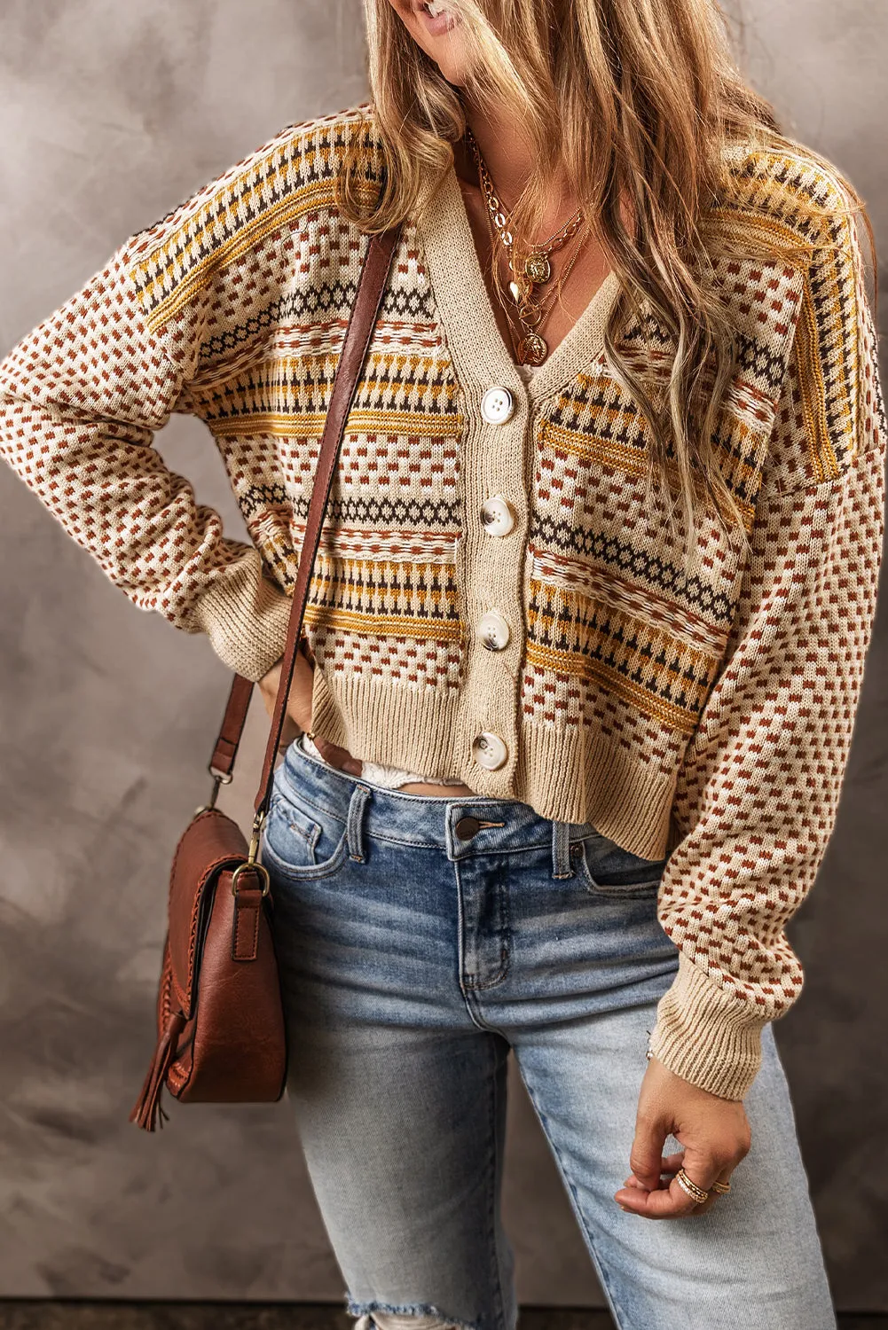 KaleaBoutique Stylish Buttoned V Neck Cropped Cardigan